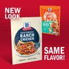 McCormick's Southwest Ranch Chicken seasoning packet with a new look but the same flavor, alongside an older taco seasoning packet.