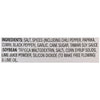 The ingredient list for Mccormick Culinary Peruvian Seasoning Powder 24 Oz is shown, detailing components such as salt, various spices including chili pepper and paprika, garlic, and lime oil.