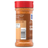 A side view of a clear plastic bottle of Mccormick Perfect Pinch Rotisserie Chicken Seasoning Powder 5 Oz, showing the nutritional information and barcode on the label.