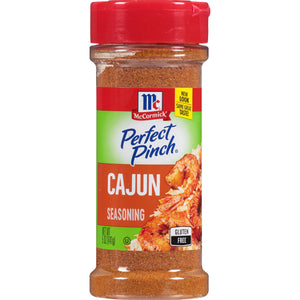 ['A bottle of McCormick Perfect Pinch Cajun Seasoning.']