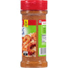 ['A bottle of McCormick Perfect Pinch Seasoning with a serving suggestion of shrimp and rice.']