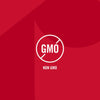 A graphic illustration for Mccormick Perfect Pinch Cajun Seasoning Ground 5 Oz featuring a white circular icon with the word GMO crossed out and the text NON GMO below it against a red background.