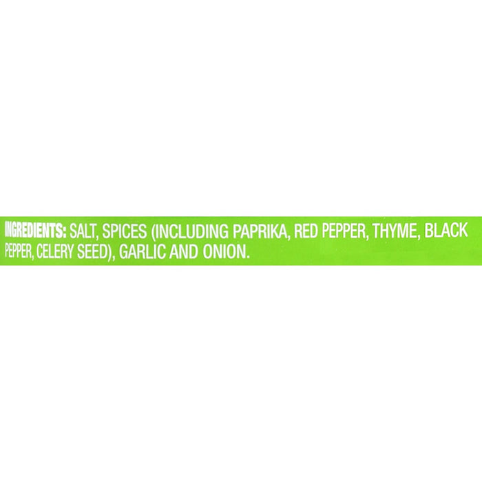 ['A green label with the ingredients for a seasoning blend.']