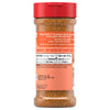 A back view of a bottle of Mccormick Perfect Pinch Cajun Seasoning Ground 5 Oz showing the nutrition facts and a robust blend of red pepper, thyme, black pepper, garlic, and onion ingredients.