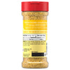 The back of a bottle of Mccormick Perfect Pinch Lemon Pepper Seasoning Ground 5.75 Oz is shown, detailing the nutrition facts, ingredients, and serving suggestions for seafood, chicken, and vegetables.