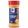 A 7 ounce bottle of Mccormick Perfect Pinch Steak Seasoning Ground 7 Oz featuring a blue label with images of grilled steak and french fries.