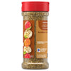 A clear plastic bottle of Mccormick Perfect Pinch Italian Seasoning Ground 1.31 Oz featuring a red flip top lid and a label showing a colorful skewer of tomatoes and mozzarella balls.