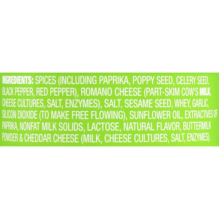 ['A list of ingredients for a seasoning blend, including spices, cheese, and milk.']