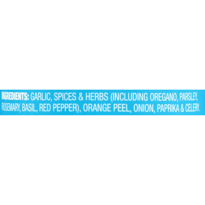 A list of ingredients for a seasoning blend including garlic spices herbs and vegetables.