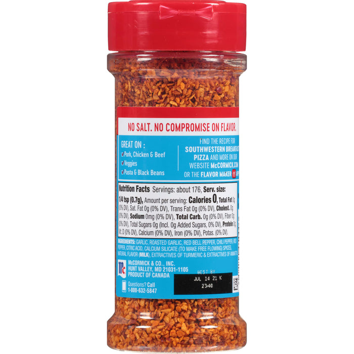 McCormick® Salt Free Roasted Garlic and Bell Pepper Seasoning, 4.34 oz
