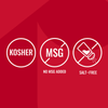 An infographic for Mccormick Roasted Garlic And Red Bell Pepper Seasoning Ground 4.34 Oz highlighting that the product is Kosher, has no MSG added, and is salt-free.
