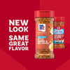 A promotional graphic showcases the new packaging for Mccormick Roasted Garlic And Red Bell Pepper Seasoning Ground 4.34 Oz alongside its previous design to highlight the updated look for the same great flavor.