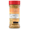 The back label of a bottle of Mccormick Onion And Herb Seasoning Crystal 4.16 Oz displays the nutrition facts and a list of ingredients including onion garlic and herbs like thyme and basil.
