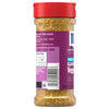 A clear bottle of Mccormick Vegetable Seasoning Assorted Form 4.16 Oz is shown from the side, displaying the purple label with nutritional facts and the barcode.