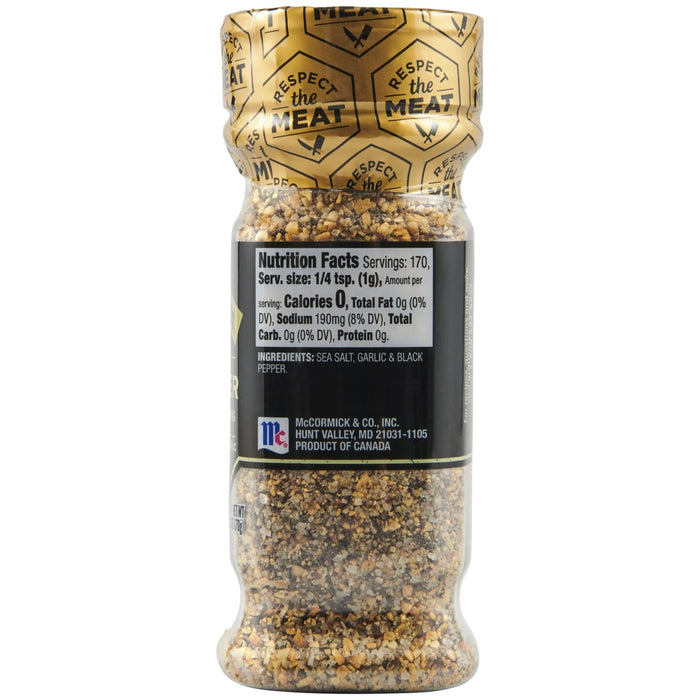 ['A bottle of McCormick &amp; Co. Respect the Meat seasoning.']