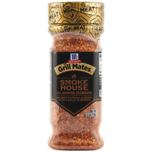 ['A jar of McCormick Grill Mates Smoke House All Purpose Seasoning.']