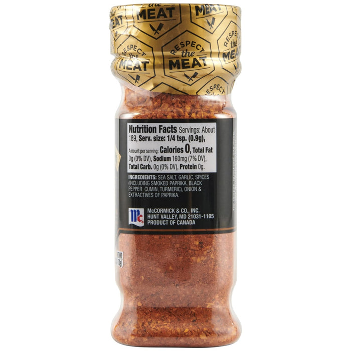 ['A jar of McCormick &amp; Co. Respect the Meat seasoning.']