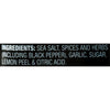 A black label with white text listing the ingredients for a seasoning blend.