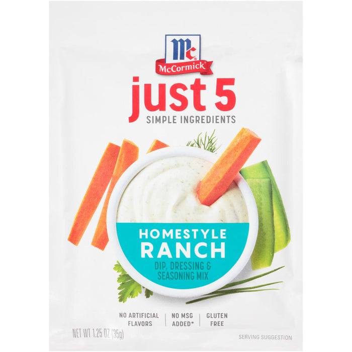 McCormick® Homestyle Ranch Dip, Dressing & Seasoning Mix, 1.25 oz (6-Pack)