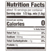 ['Nutrition facts label for a product with 0 calories per serving.']