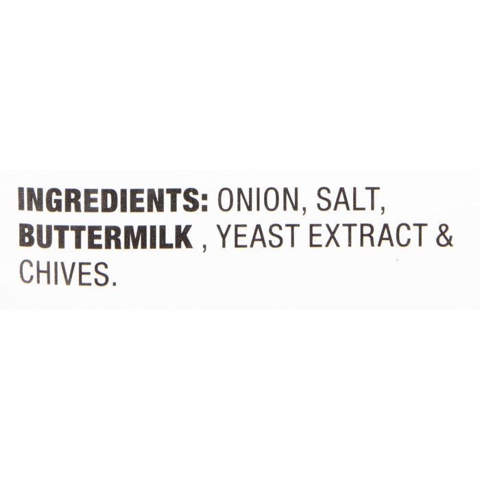 ['Ingredients for the product are onion, salt, buttermilk, yeast extract and chives.']