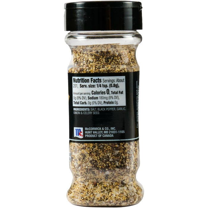 A bottle of McCormick Montreal Steak Spice.
