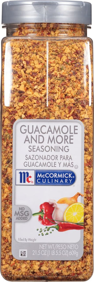 ['A jar of McCormick Culinary Guacamole and More Seasoning.']