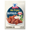 A packet of McCormick Air Fryer Buffalo RedHot seasoning mix is displayed.