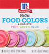 ['McCormick Neon Food Colors &amp; Egg Dye in pink, green and blue.']