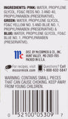 ['A color chart for a cake mix, icing, and egg dye, showing the number of drops of each color needed to achieve different shades.']