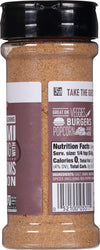 ['A close-up of a spice jar labeled with the brand name and nutritional information.']