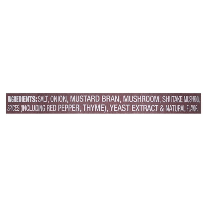 ['The ingredients for this product are salt, onion, mustard bran, mushroom, shiitake mushroom, spices including red pepper and thyme, yeast extract and natural flavor.']