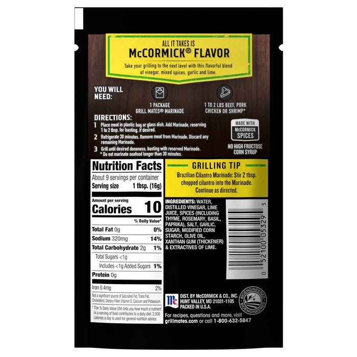 McCormick® Grill Mates® Brazilian Steakhouse Marinade, 5 oz (6-Pack)