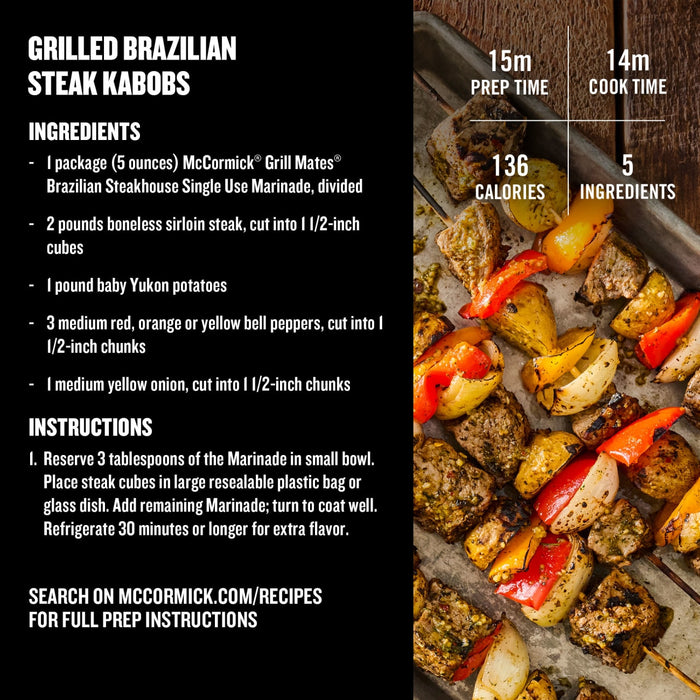 McCormick® Grill Mates® Brazilian Steakhouse Marinade, 5 oz (6-Pack)