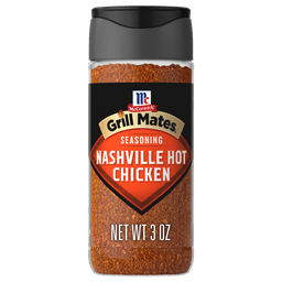 A bottle of McCormick Grill Mates Nashville Hot Chicken Seasoning.