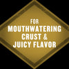 A graphic featuring the text 'FOR MOUTHWATERING CRUST &amp; JUICY FLAVOR' promoting the benefits of Mccormick Grill Mates Gf Garlic Butter Seasoning 3.1 Oz.