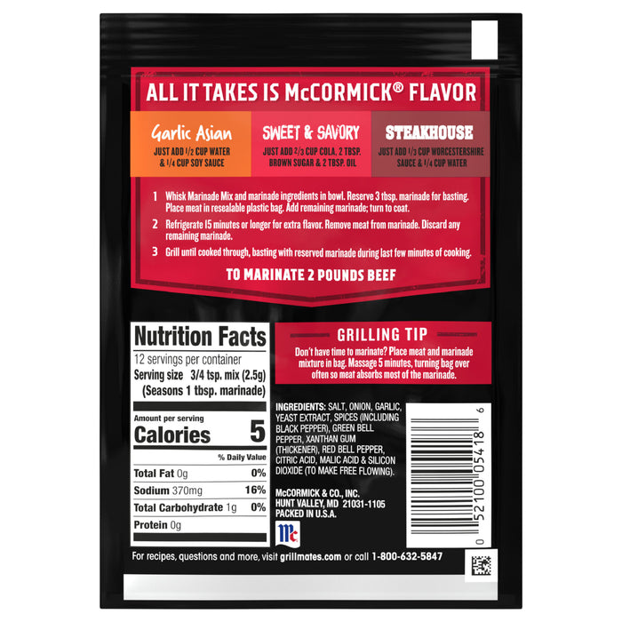 McCormick® Grill Mates® Griller's Choice Beef Marinade Mix, 1.12 oz (6-Pack)