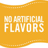 ['A yellow banner with a white dashed line border that says NO ARTIFICIAL FLAVORS.']