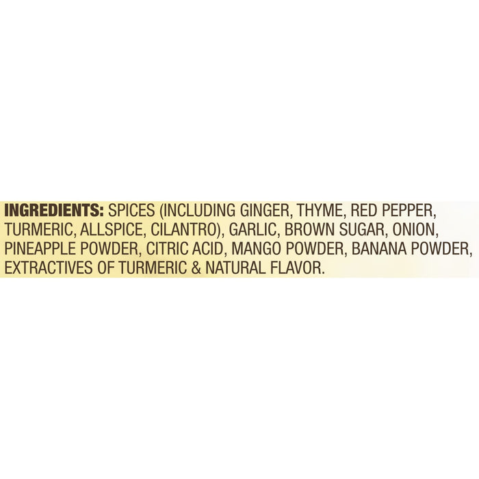 ['A list of ingredients for a product, including spices, garlic, brown sugar, and natural flavor.']