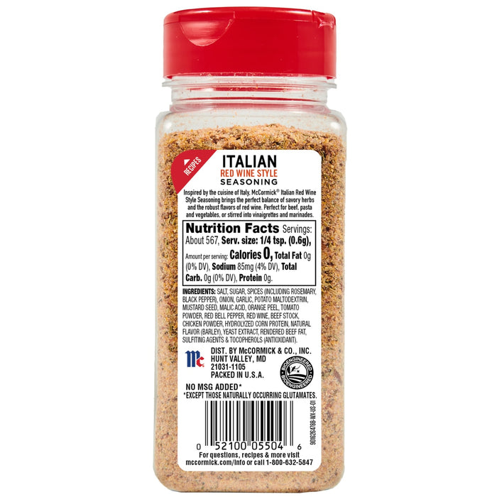 McCormick® Italian Red Wine Style Seasoning, 12 oz