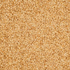 A close-up view of a pile of tan-colored sesame seeds.