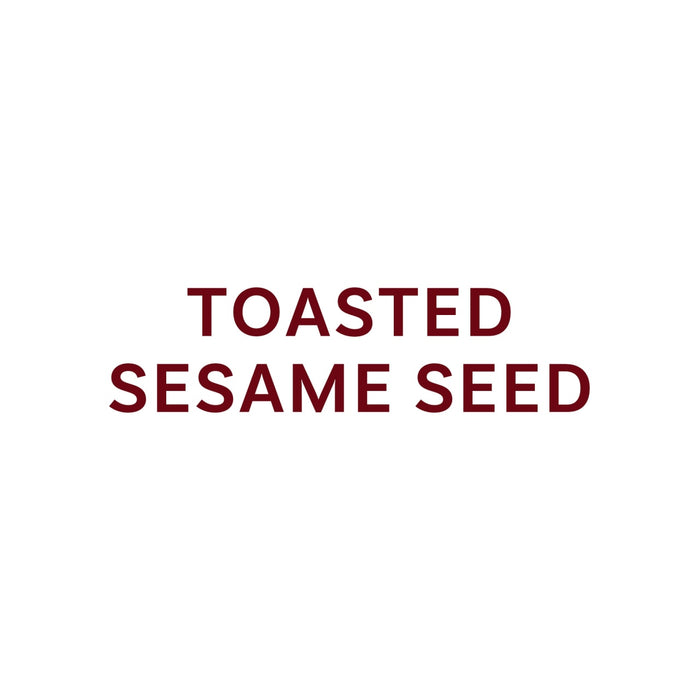 Text reads Toasted Sesame Seed in a burgundy font.