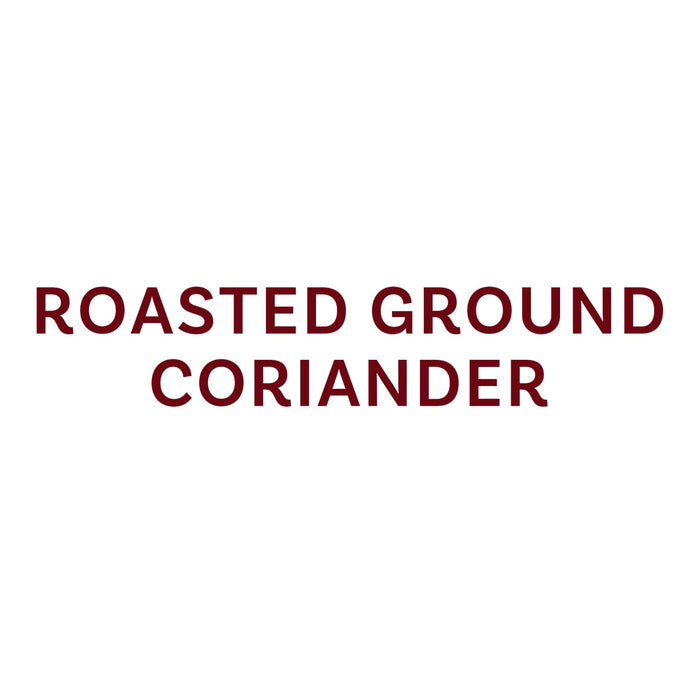 Text reads Roasted Ground Coriander.