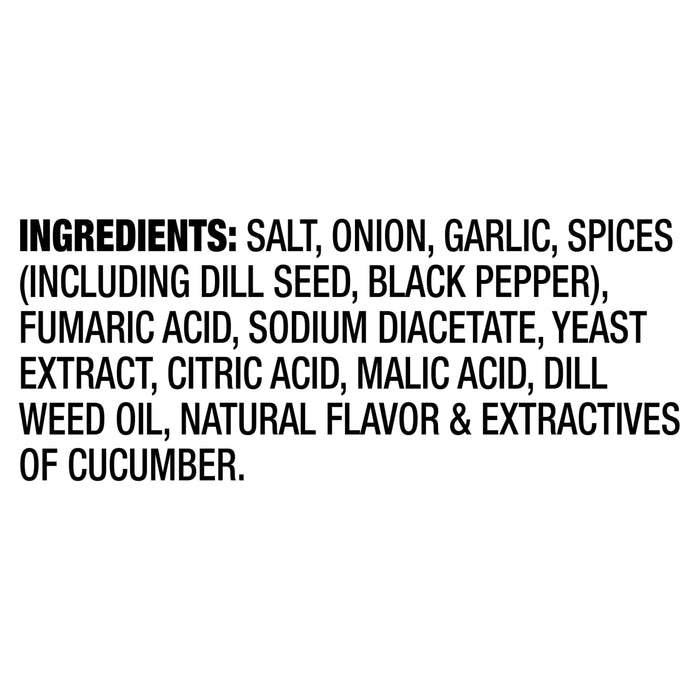 ['A list of ingredients for a product, including salt, onion, garlic, spices, and more.']