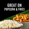 This image promotes a seasoning that is great on popcorn and fries, showcasing bowls of both.