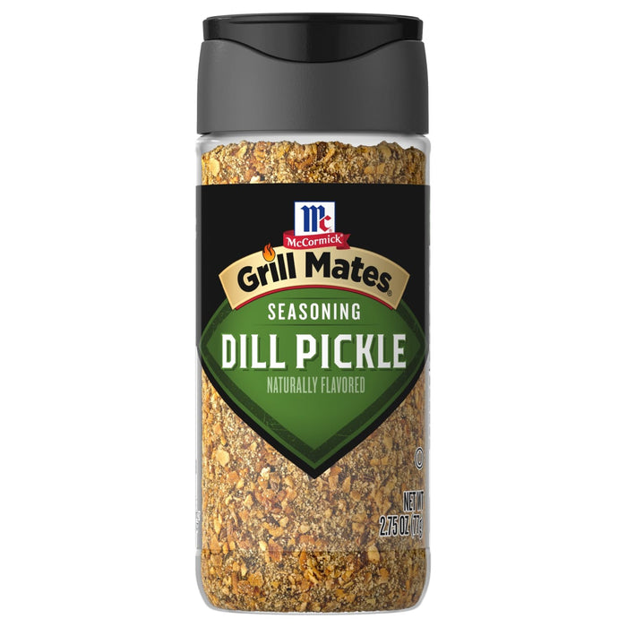 ['A jar of McCormick Grill Mates Dill Pickle Seasoning.']