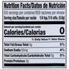 Nutrition facts label for a product with 0 calories per serving.