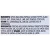Ingredients list for a spice blend, including paprika, cayenne pepper, black pepper, salt, sugar, garlic, lime juice powder, citric acid, sesame oil, lemongrass oil, lime oil and extractives of lemongrass.