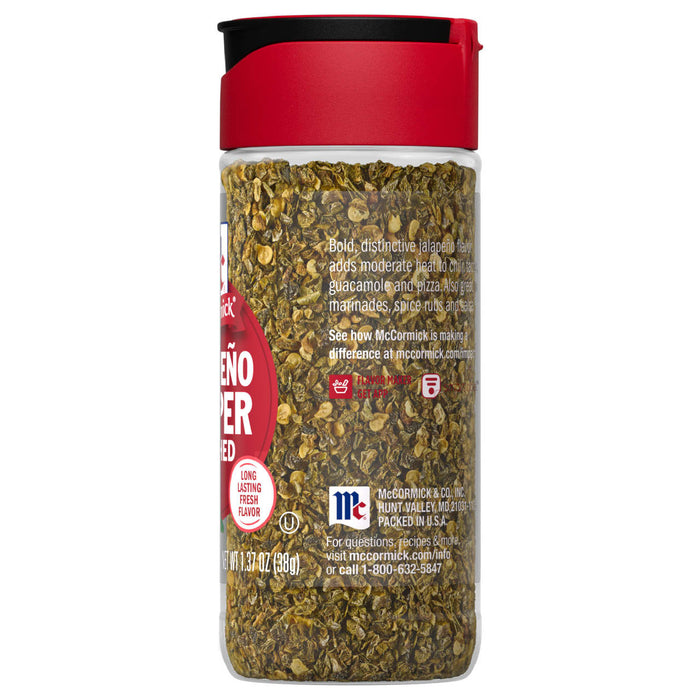 ['A jar of McCormick Jalapeno Pepper.']