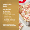 This image shows a recipe for Candy Cane Bark using McCormick Candy Cane Finishing Sugar, with a preparation time of 20 minutes and yielding 12 servings.